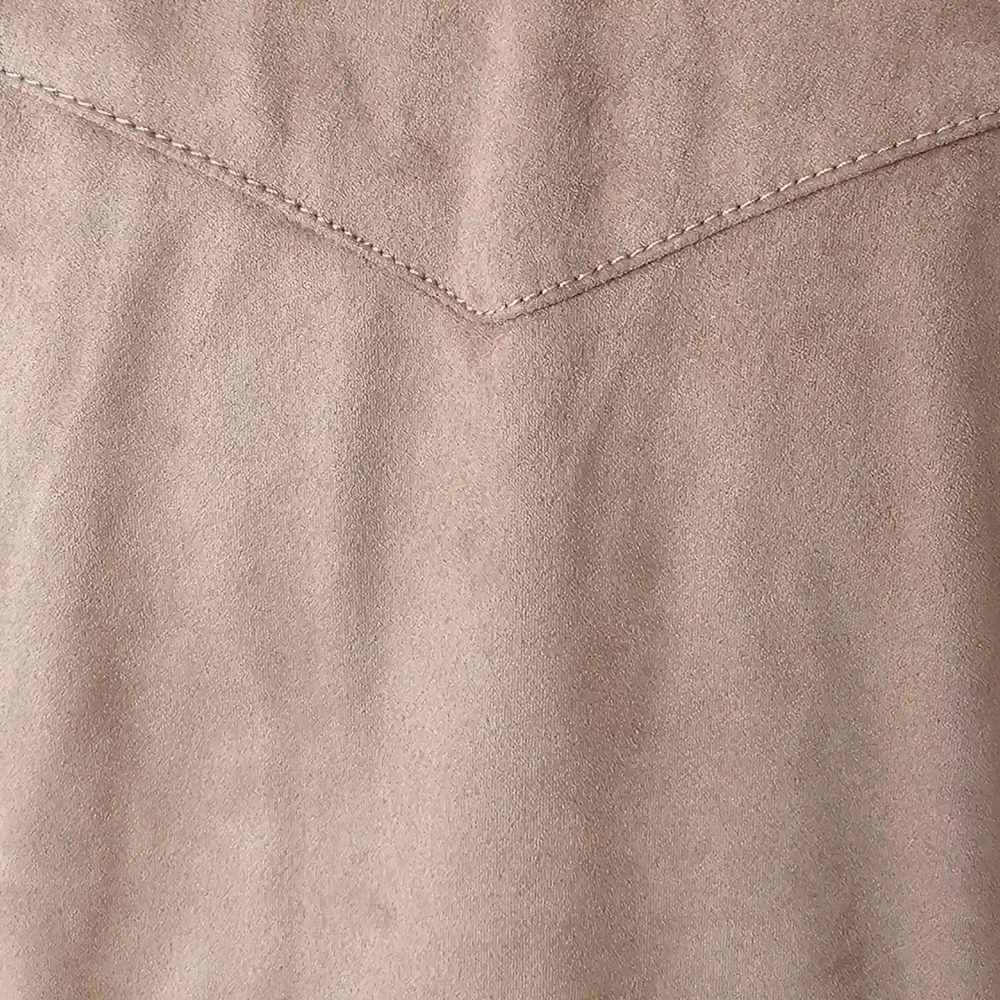Guess Women's Mauve Pink Faux Suede Button-Up Shirt Sz M - Picture 6 of 12